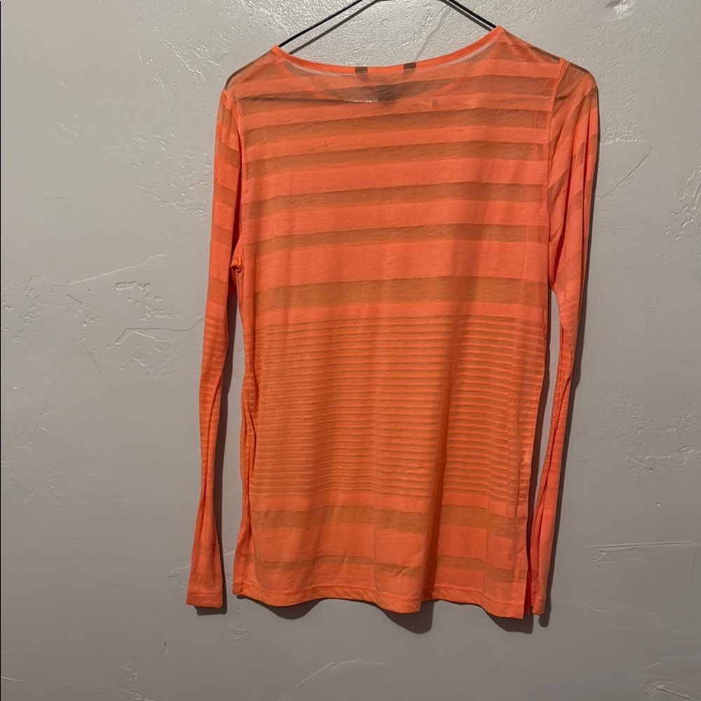 Tommy Bahama Orange Striped Long Sleeve Tee XSmall - Picture 4 of 5